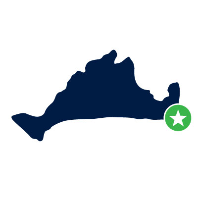 Martha's Vineyard silhouette with Wasque Point pin