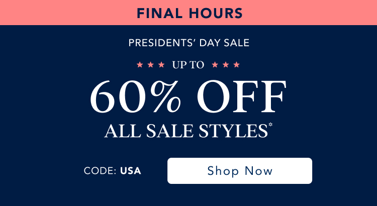 up to 60% off all sale styles