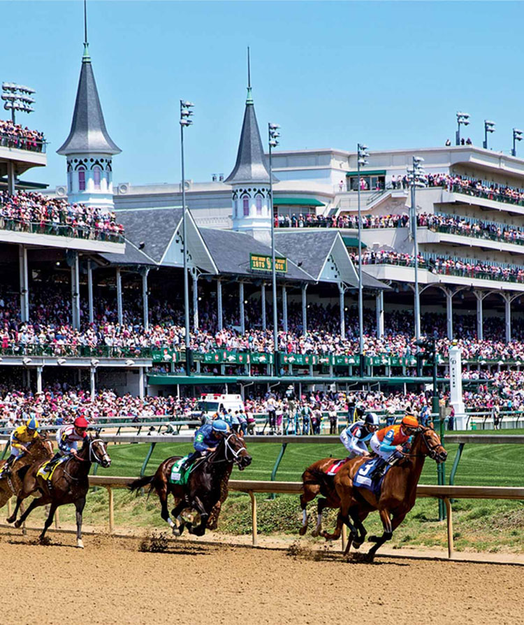 horses racing at the Kentucky Derby

