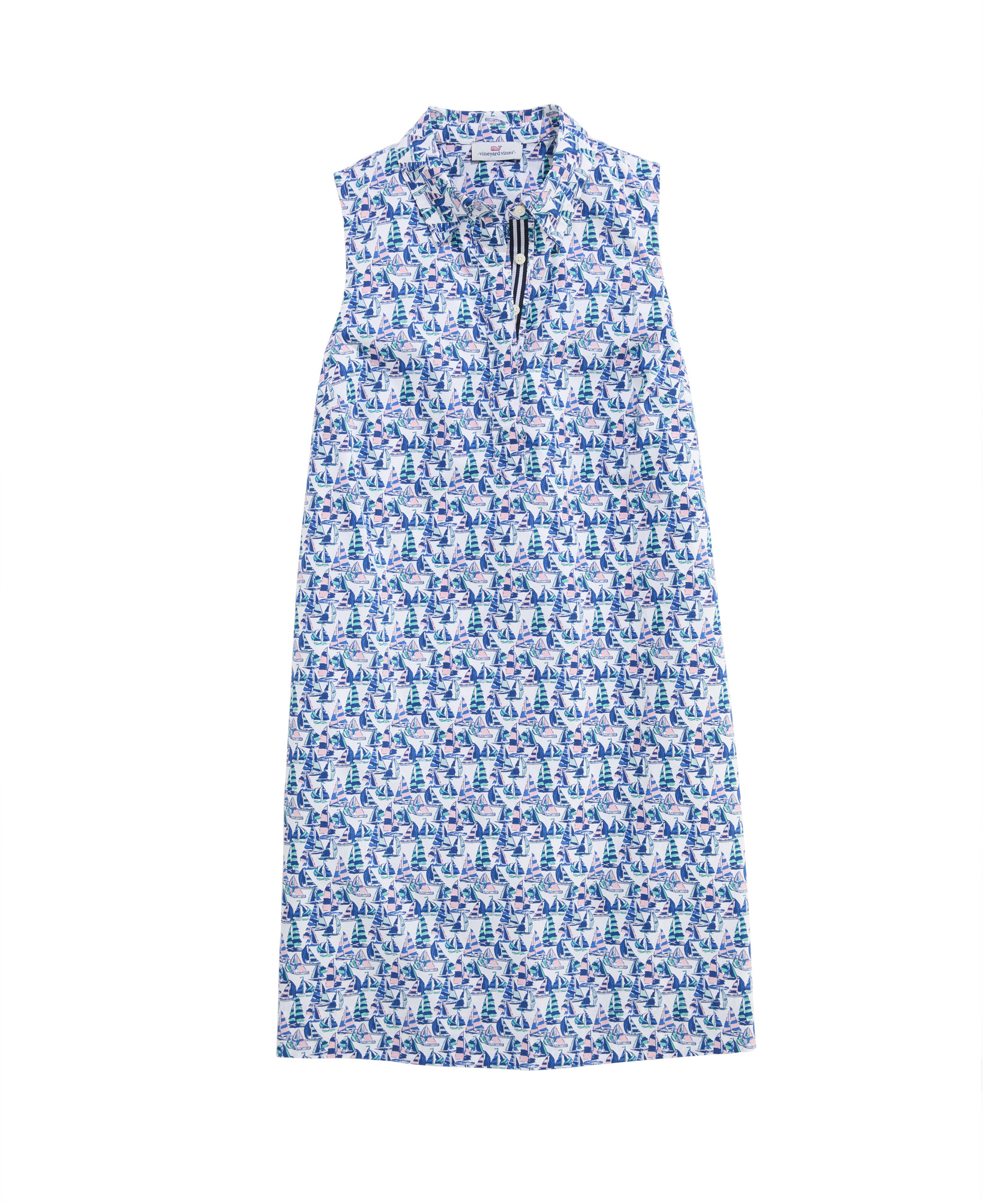 OUTLET Painted Sailboat Sleeveless Popover Dress