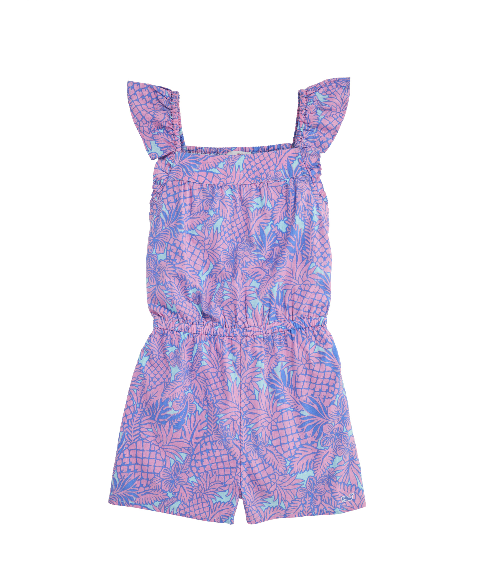 OUTLET Girls' Flutter-Sleeve Square-Neck Romper 