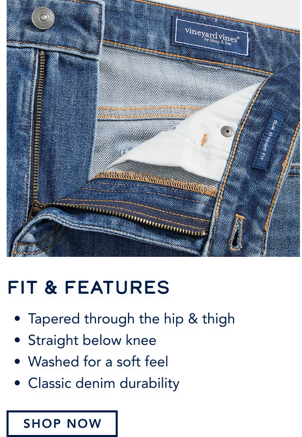 slim straight jeans features