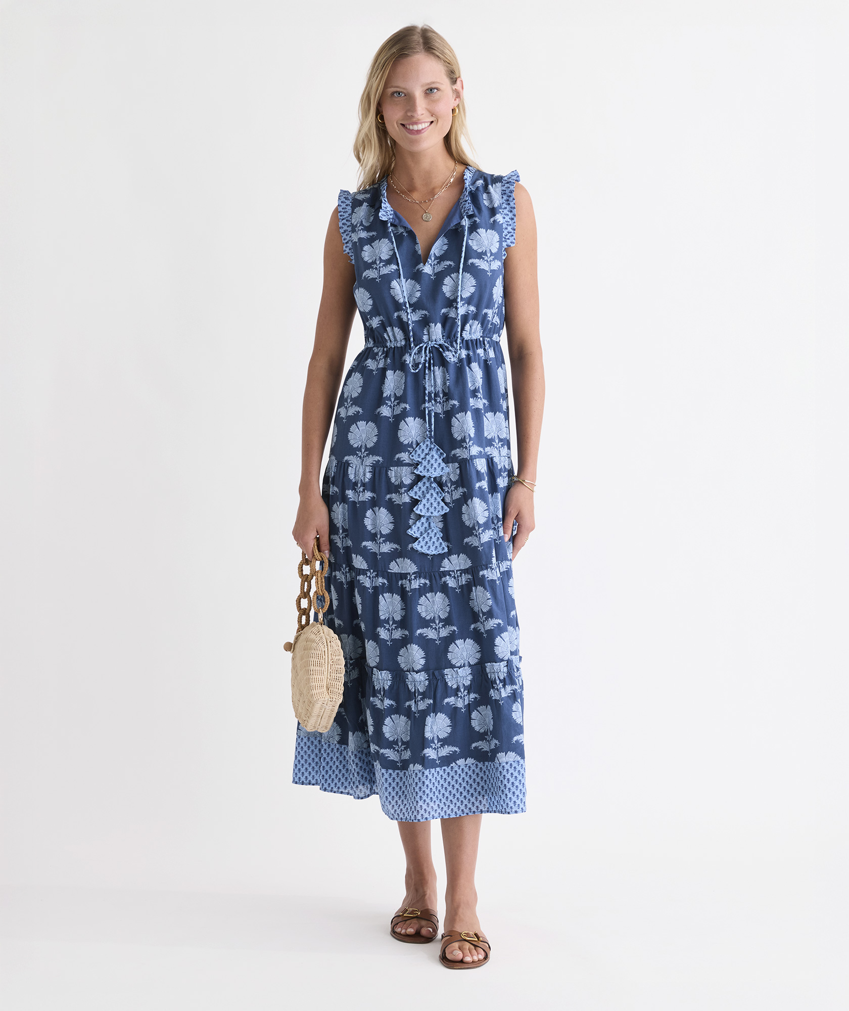 vineyard vines blue dress Vineyard Vines Ellen Derby Maxi Dress