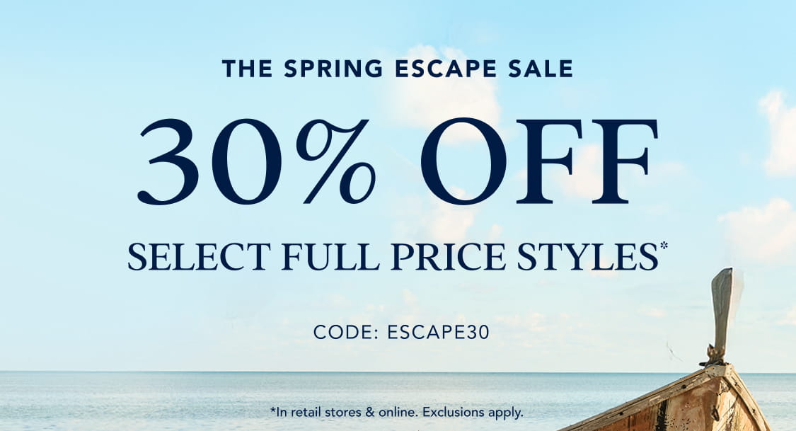 30% off select full price styles*