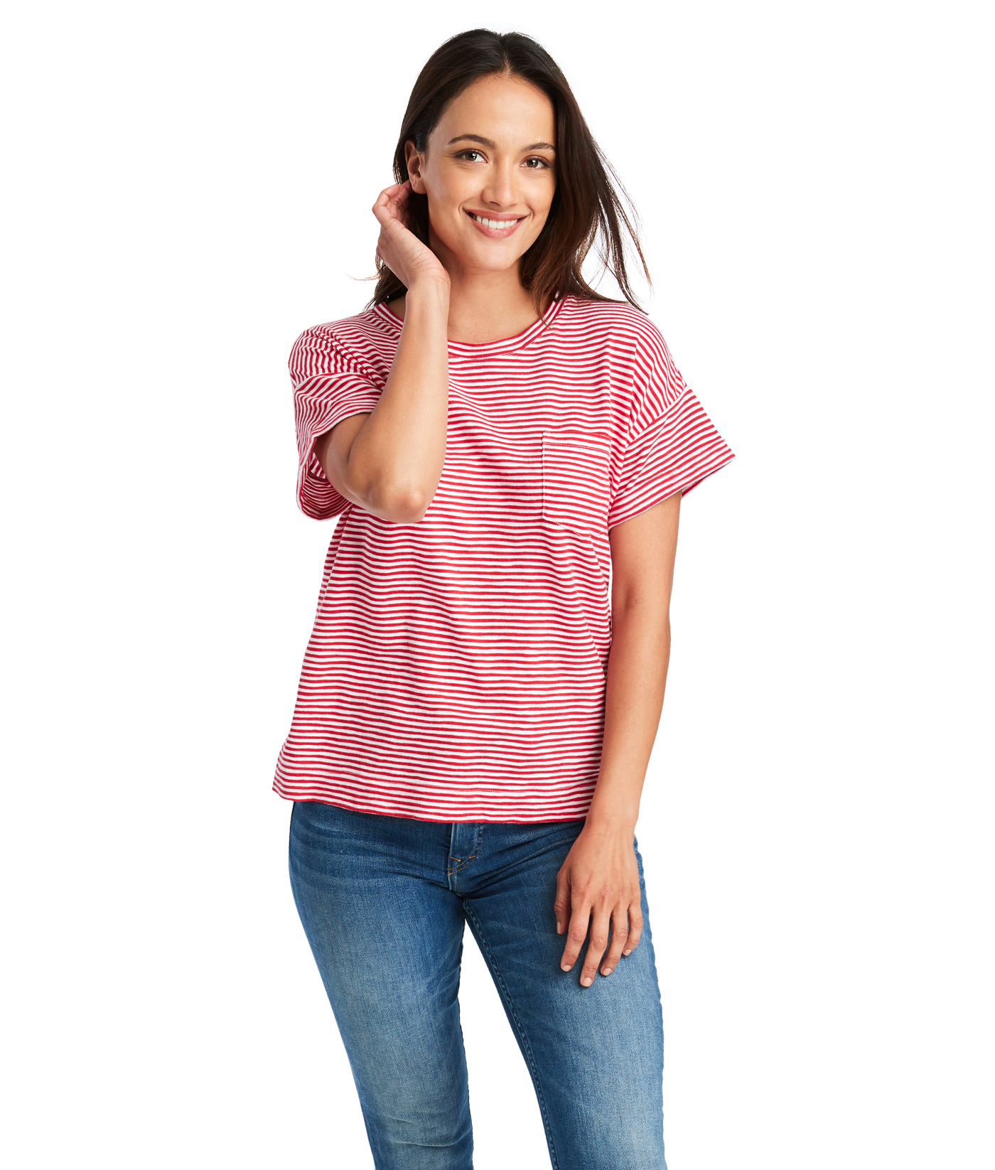 Striped Boxy Pocket Tee at vineyard vines