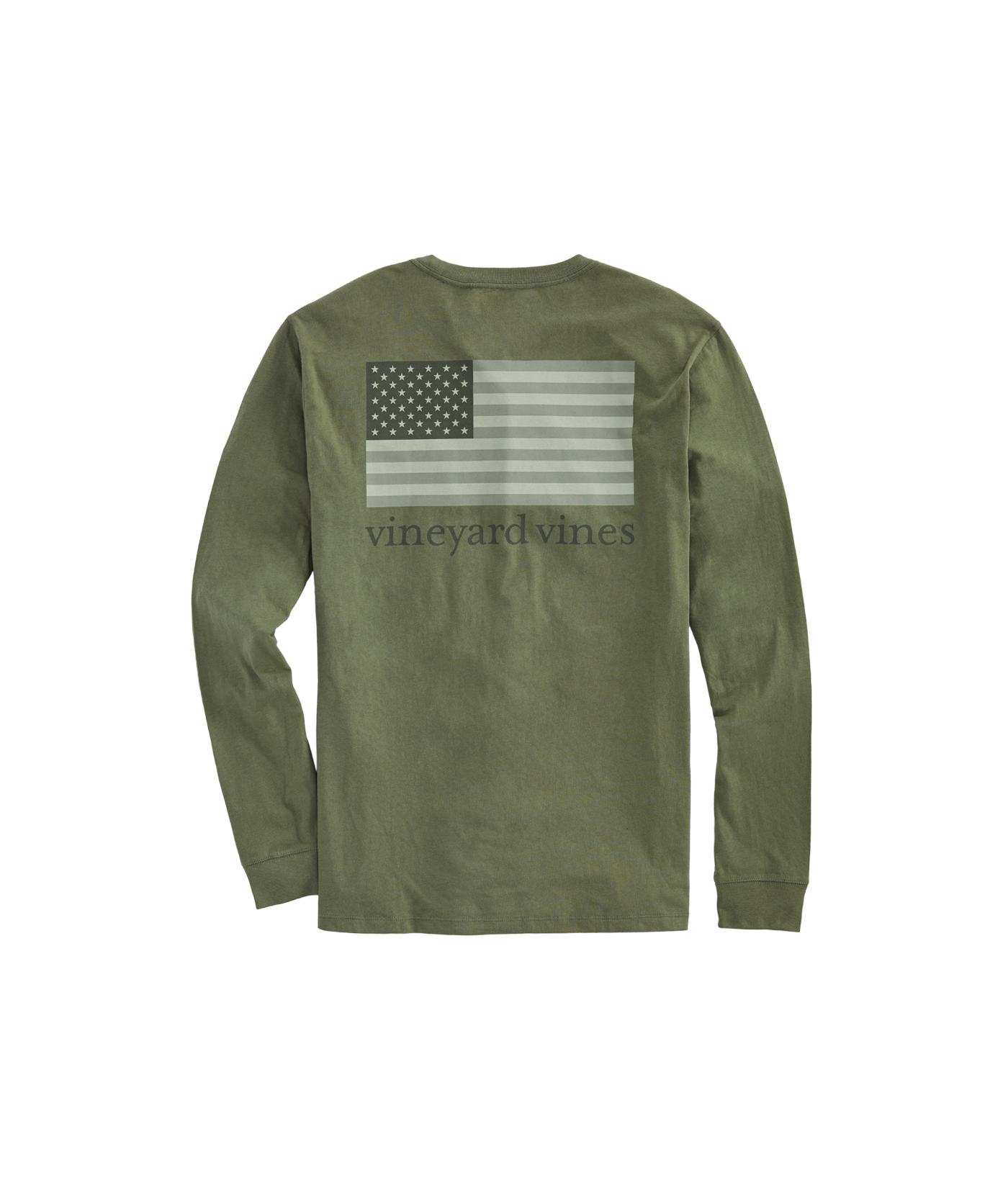 Tonal Flag Long-Sleeve Pocket T-Shirt 