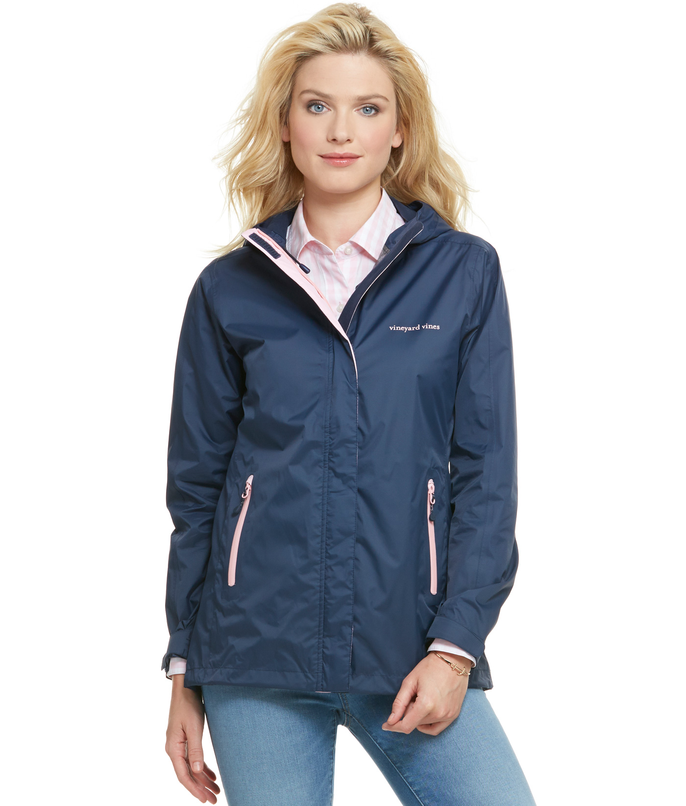Vineyard Vines Women's 3 in 1 Rain Jacket Jacket Vest Crystal Blue $248.00 NWT