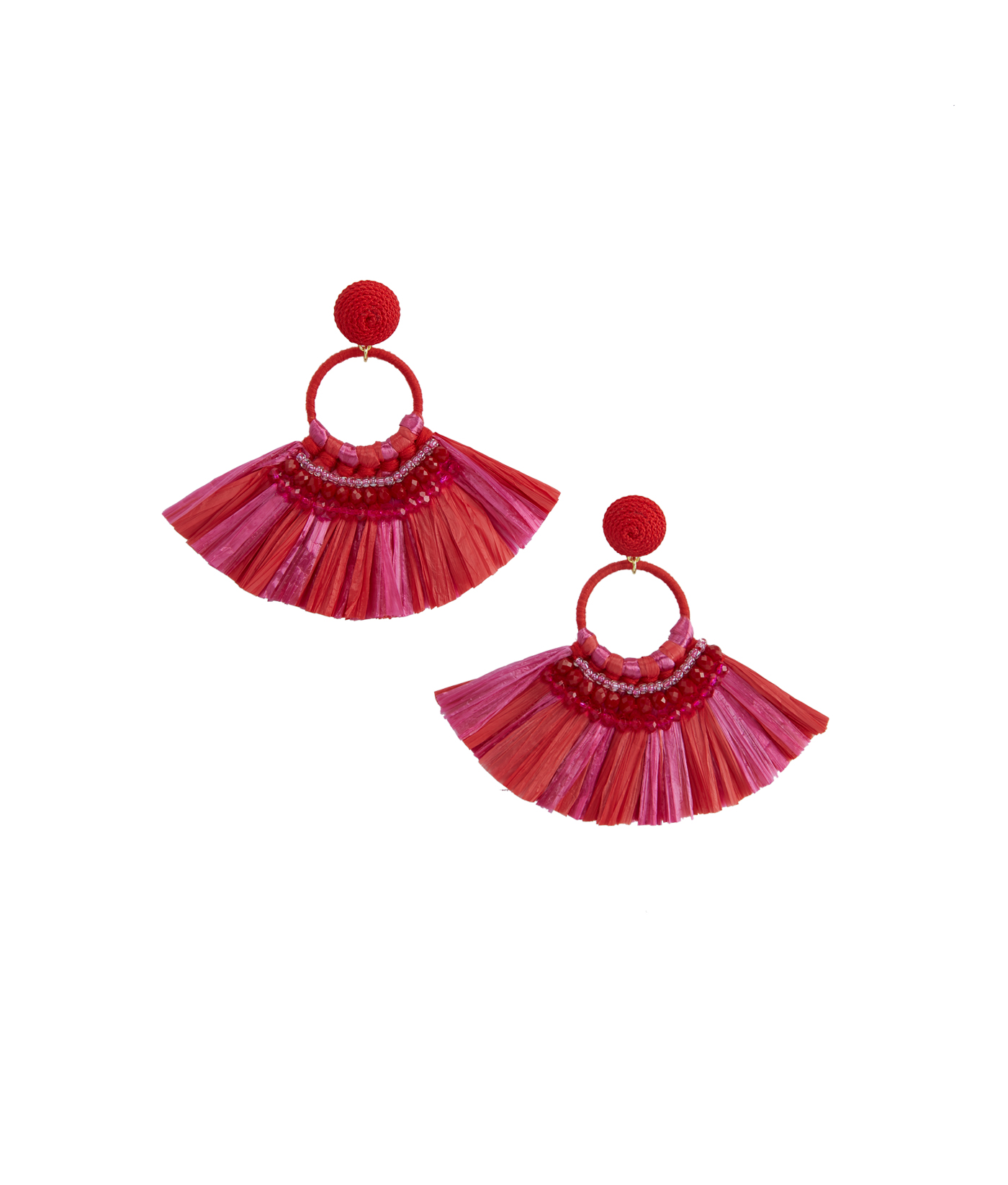 Shop Raffia Beaded Hoop Earrings at vineyard vines