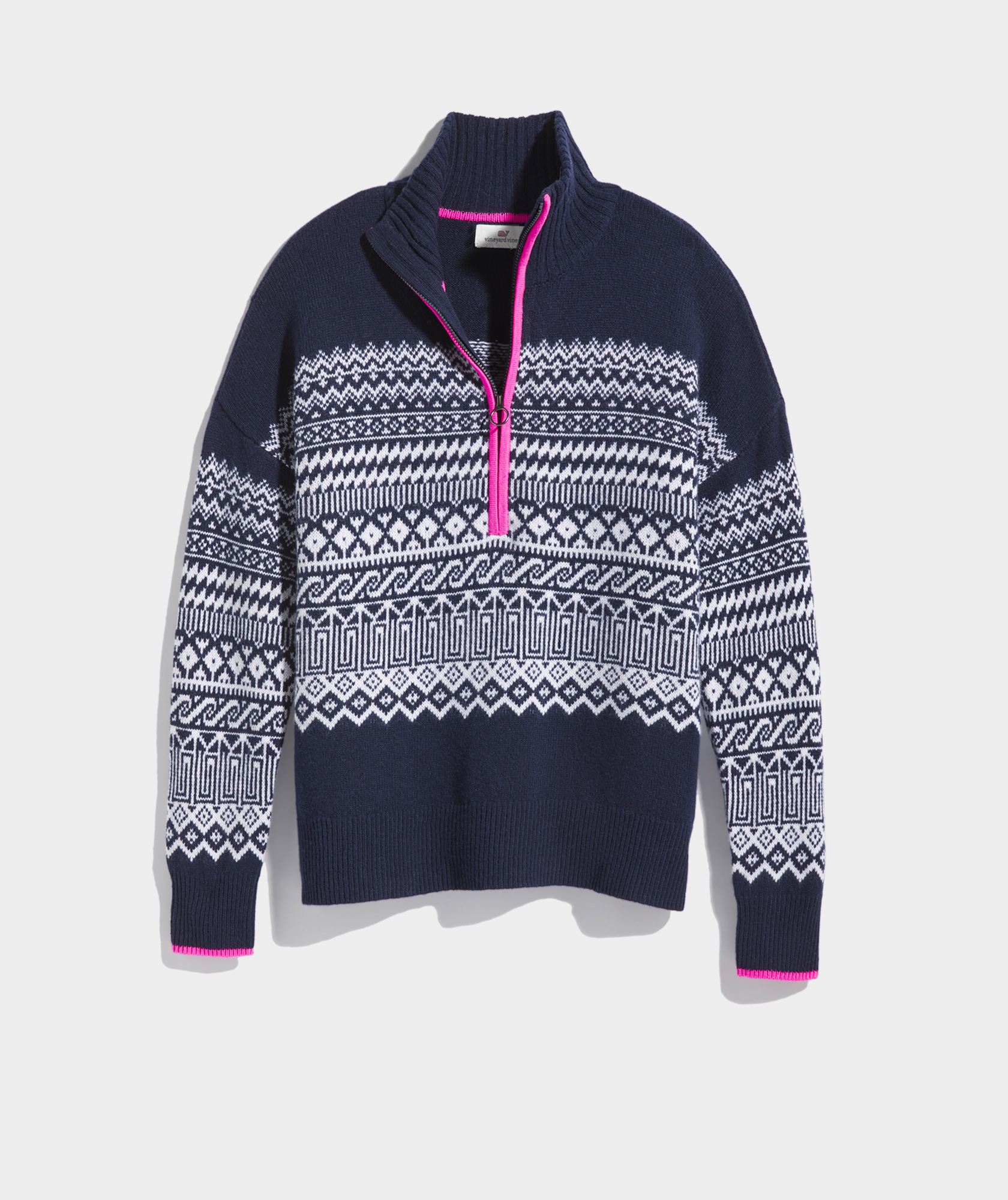 Shop Fair Isle Quarter-Zip Sweater at 
