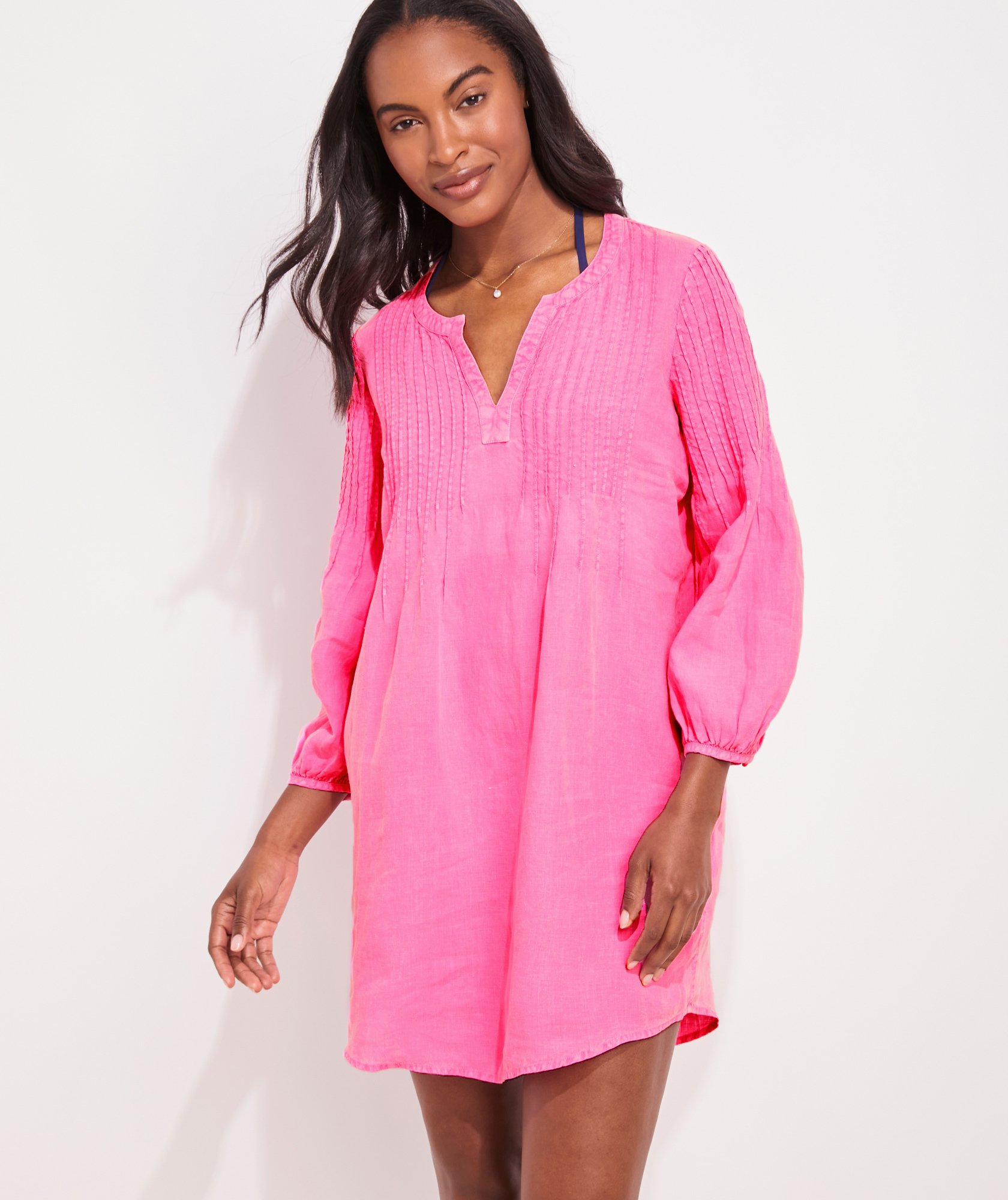 Linen Pintuck Cover-Up at vineyard vines