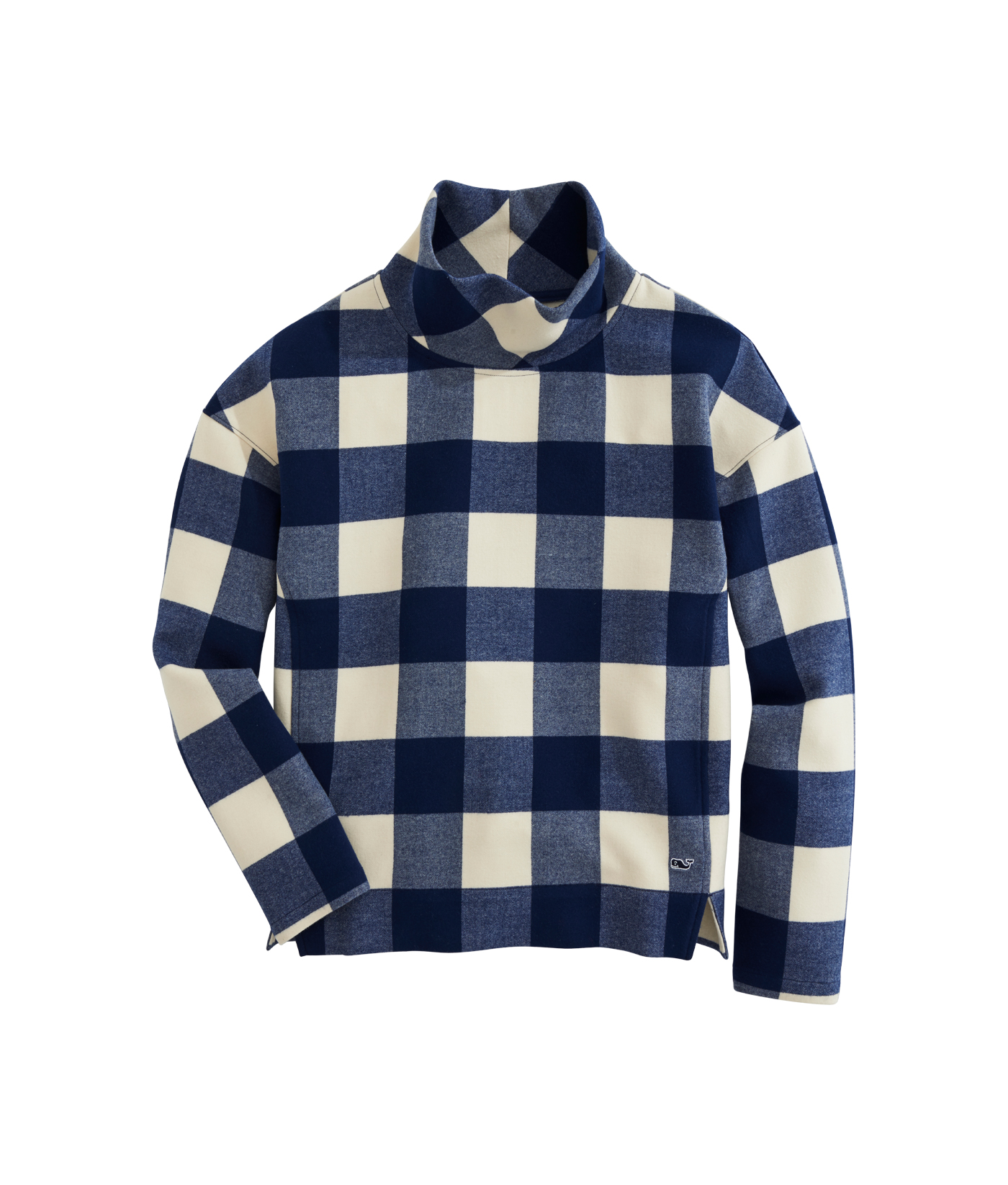 Buffalo Plaid Mock Neck Pullover