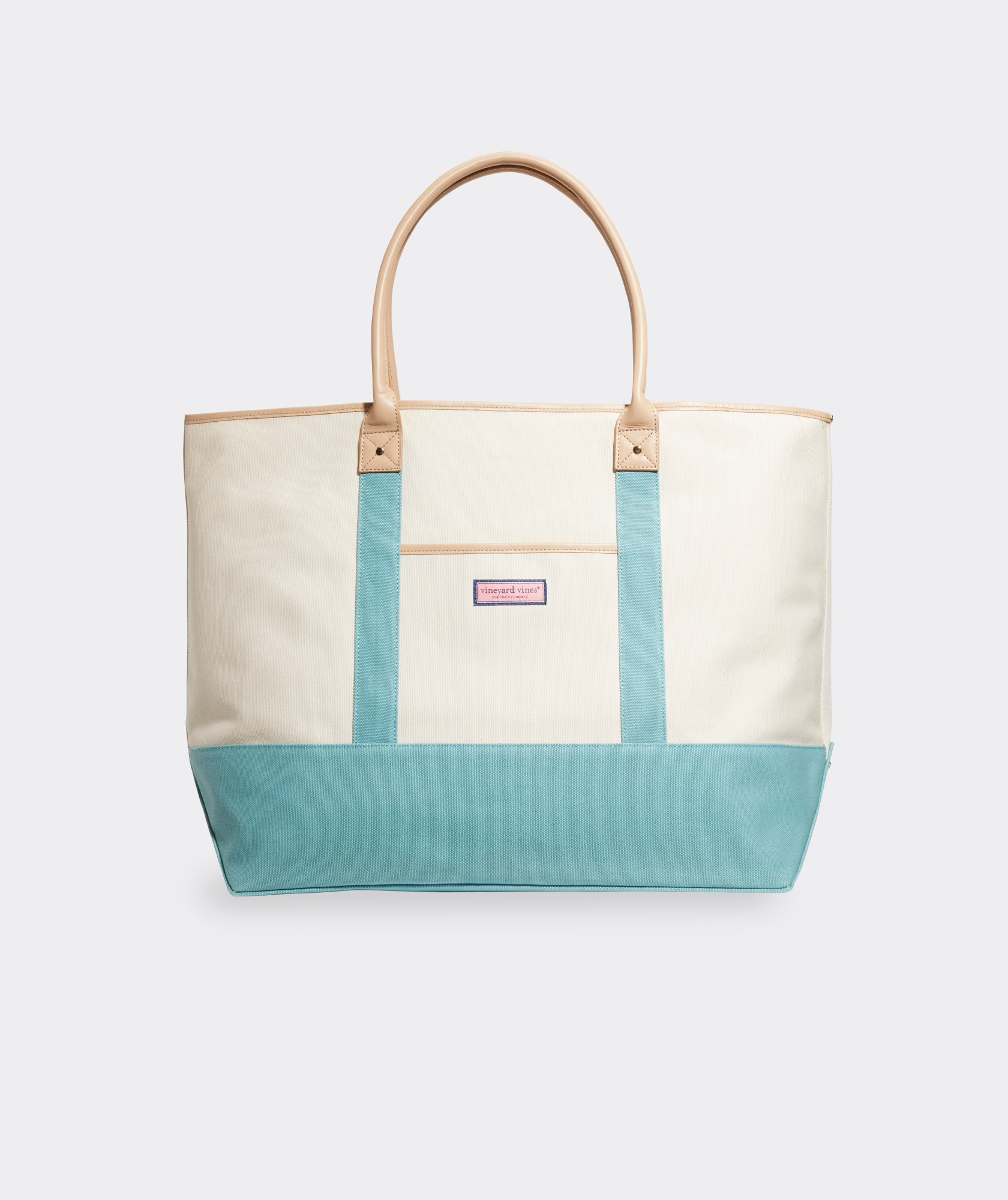 Shop Leather Handle Washed Canvas Large Classic Tote at vineyard vines