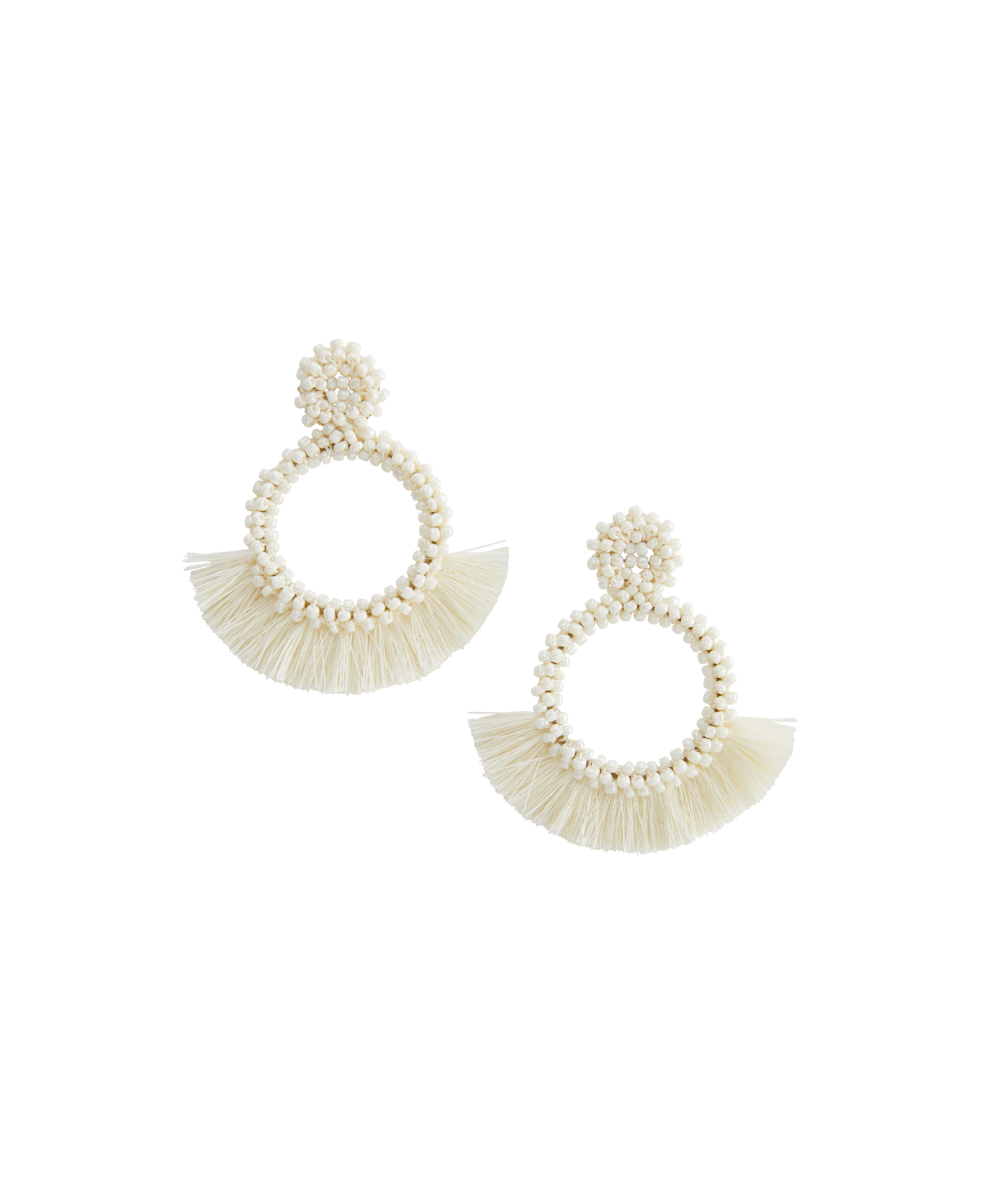 Shop Beaded Fringe Hoop Earrings at vineyard vines