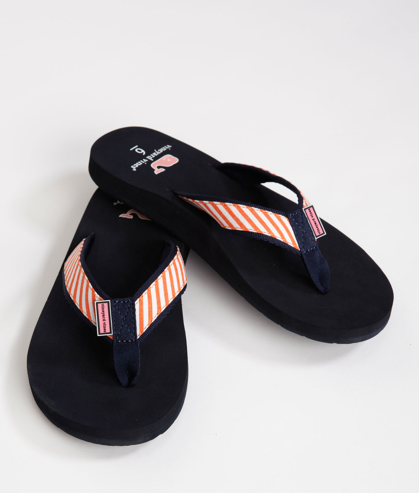 Womens Flip Flops Bias Stripe Flip Flops for Women Vineyard Vines