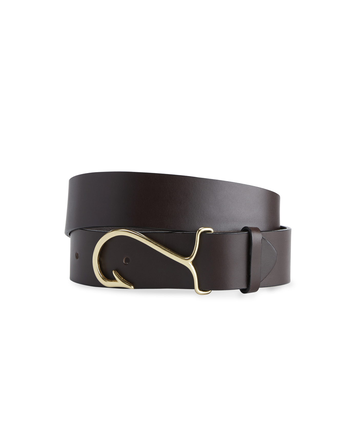 BRAND NEW Vineyard Vines Women Leather Dark Brown and Gold Belt (25% OFF!) Cognac Wide Belt in Vachetta Leather | TWP main image 4