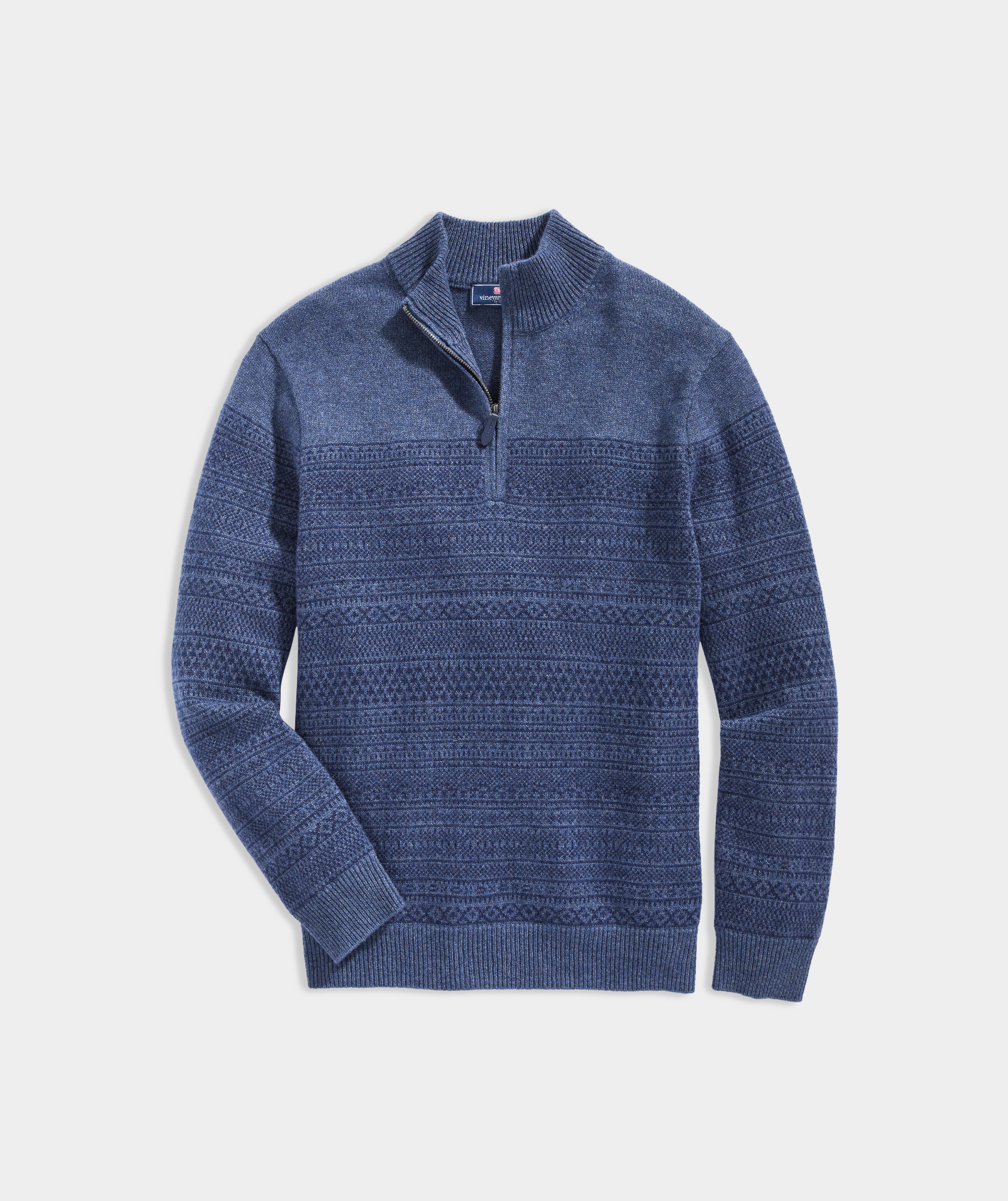 Shop Tonal Fair Isle QuarterZip at vineyard vines