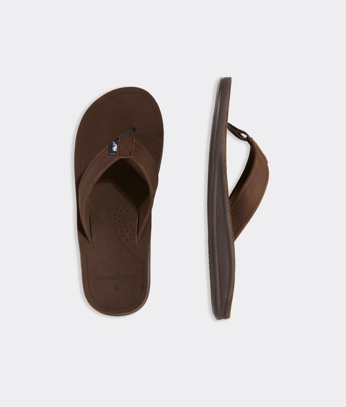 Shop Contoured Leather Flip Flops at vineyard vines display picture 2