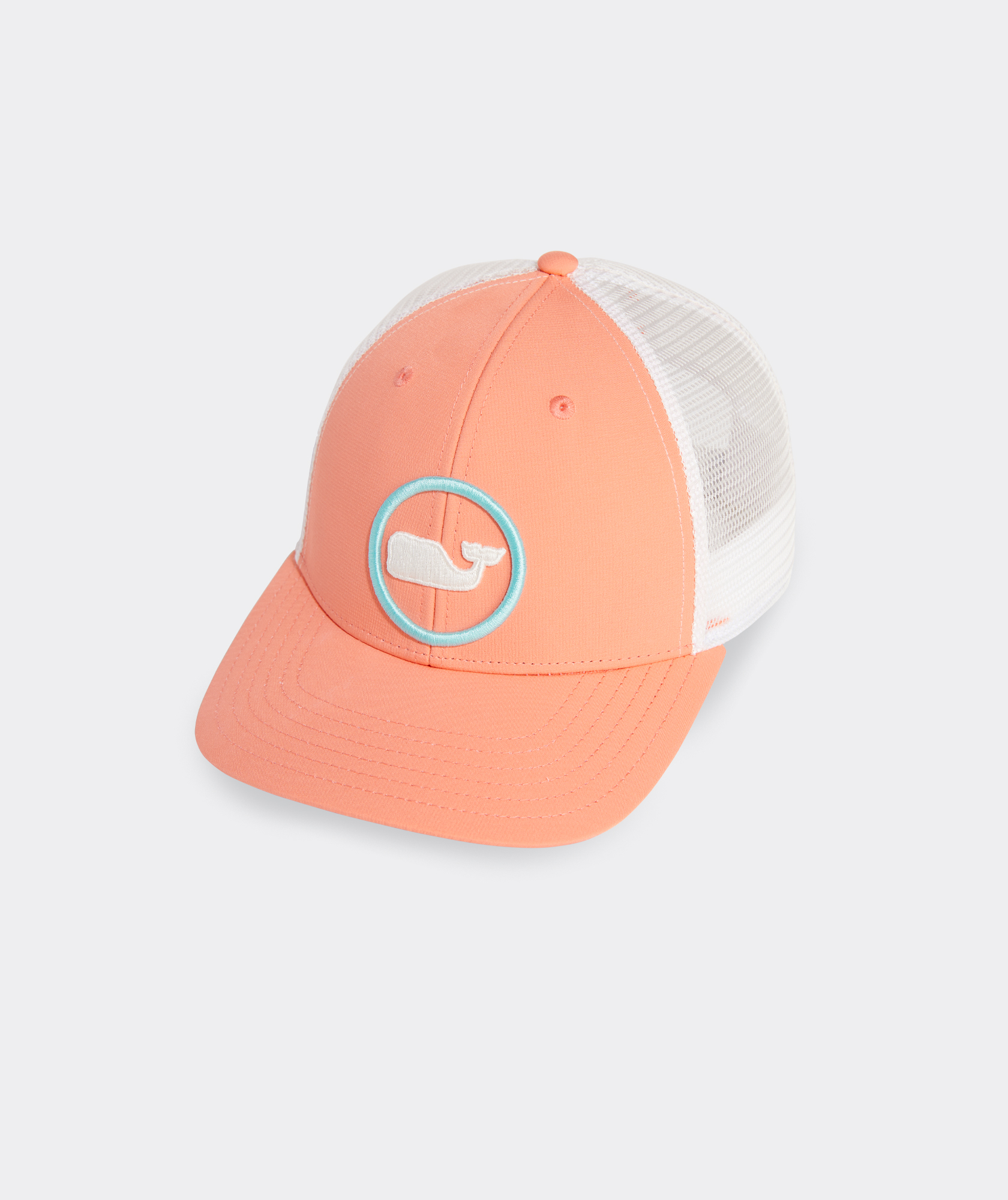 Vineyard Vines Whale Dot Performance Trucker Hat (Sunrise) (Size: 1SZ)