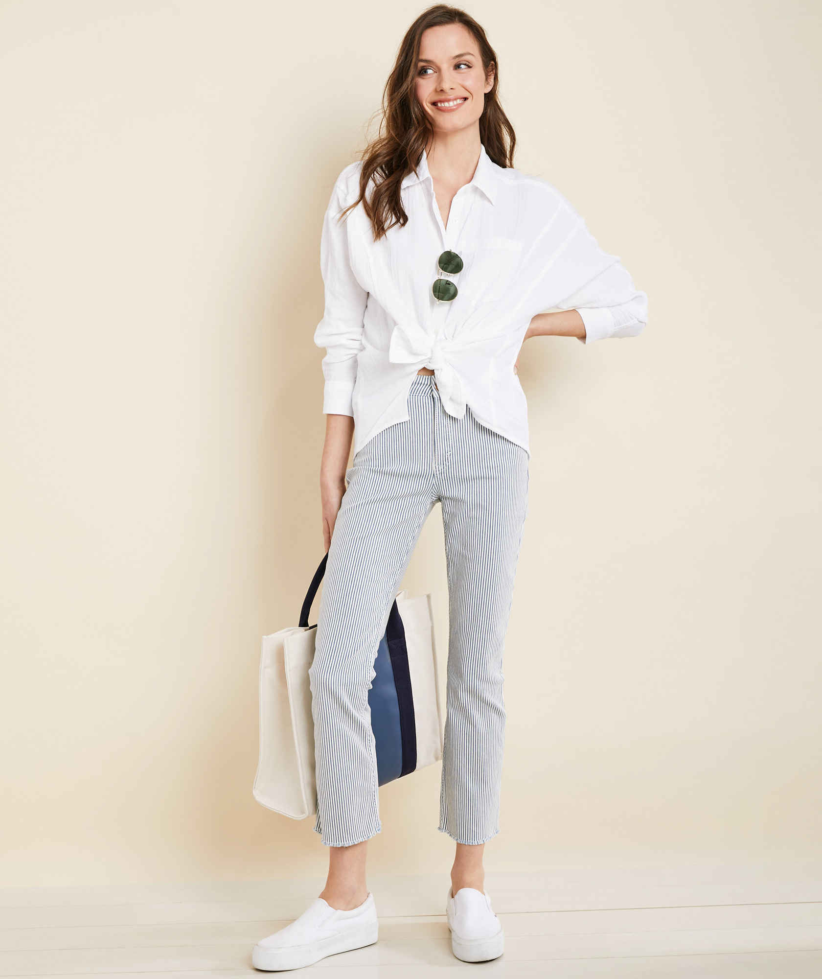 Kick Flare Railroad-Stripe Jamie Jeans 