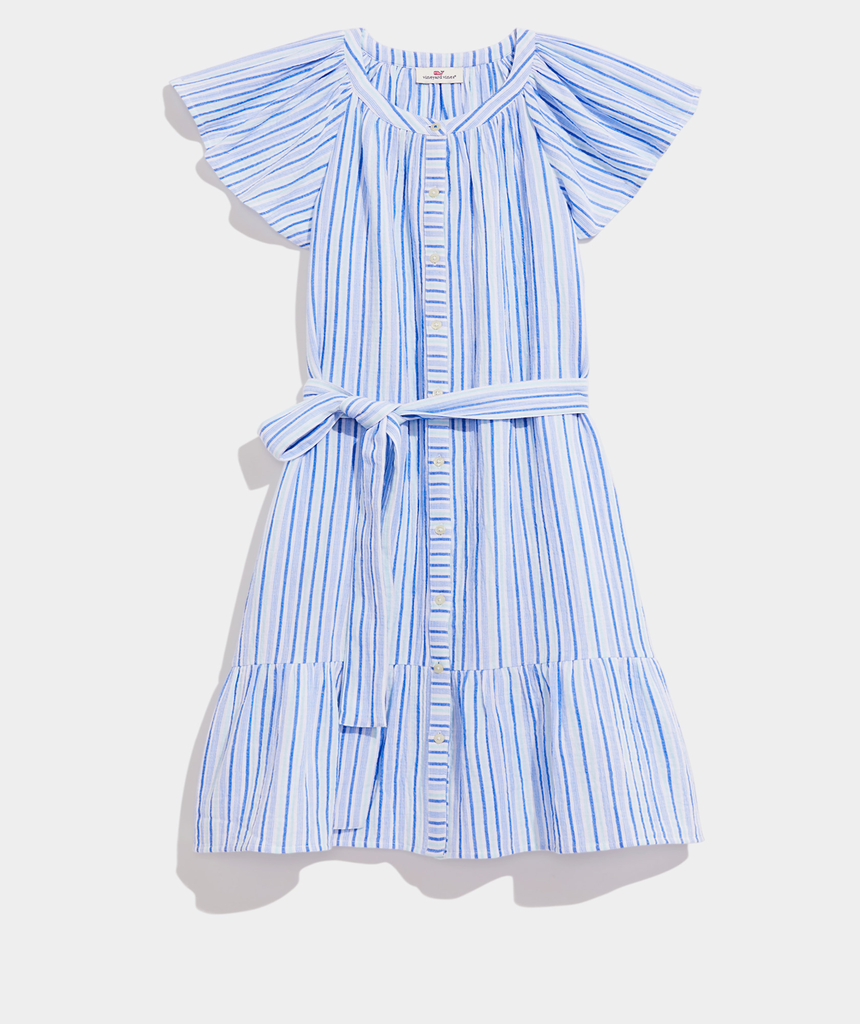 Shop Striped Seastitch Double Gauze Shirt Dress at vineyard vines