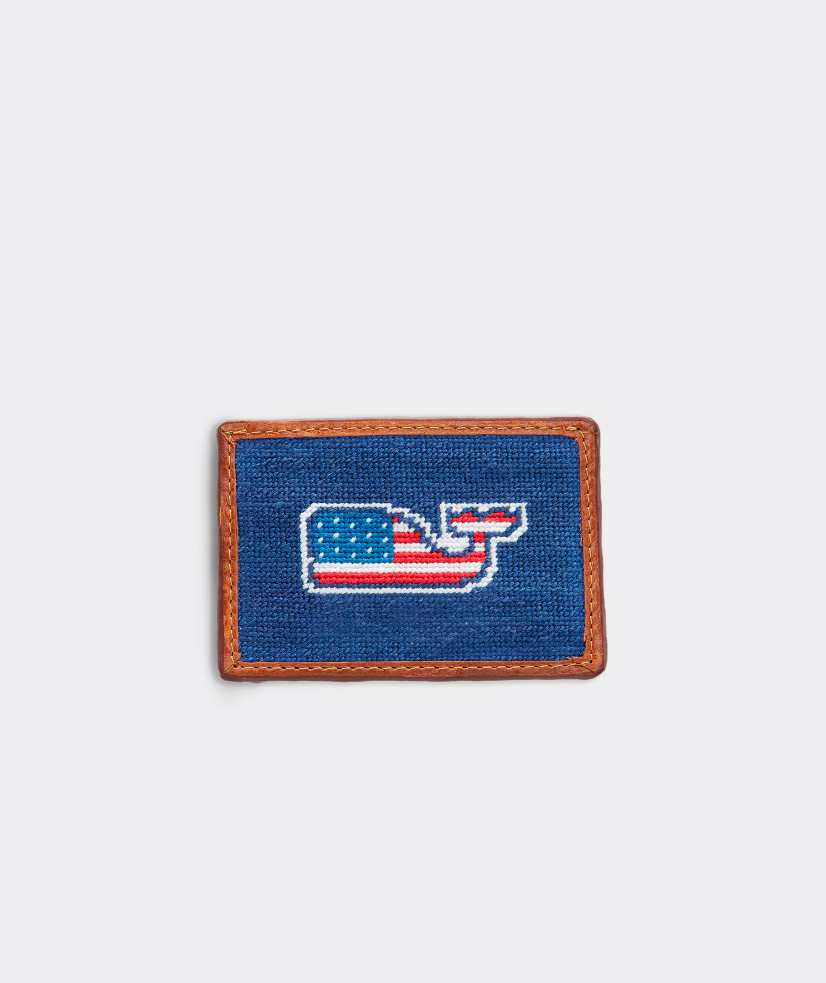 Shop vineyard vines x Smathers & Branson Flag Whale Needlepoint Card Case  at vineyard vines