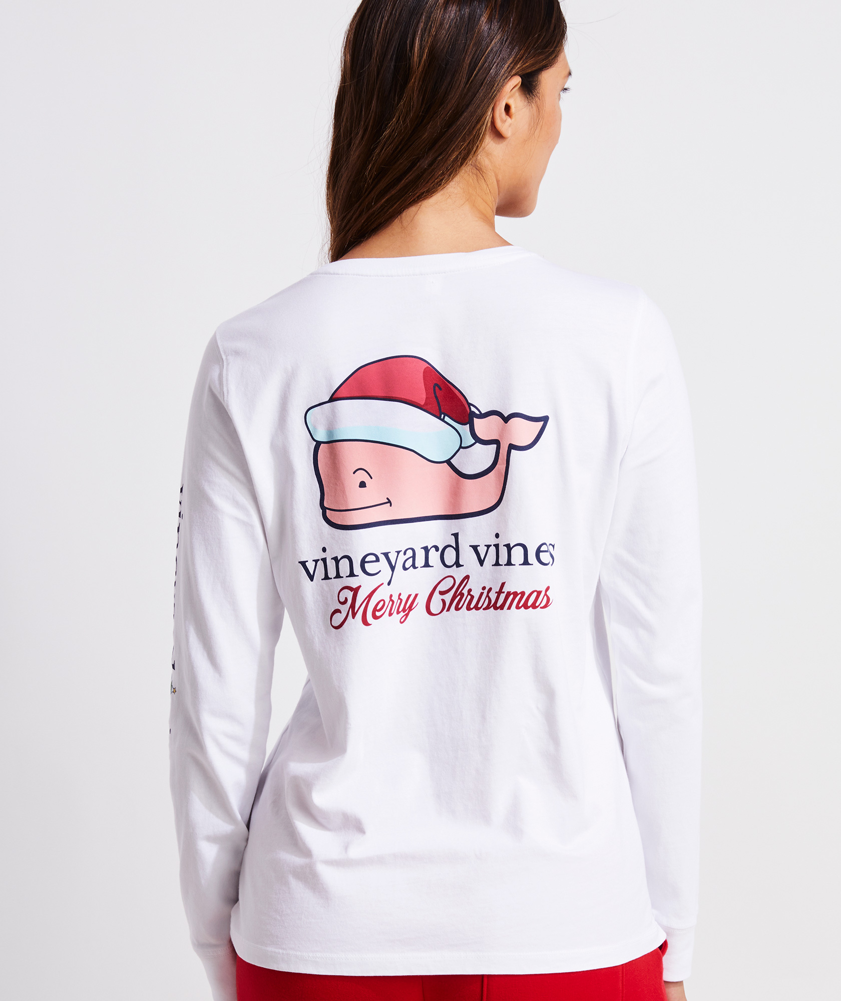 Shop Santa Whale Long-Sleeve Pocket Tee 