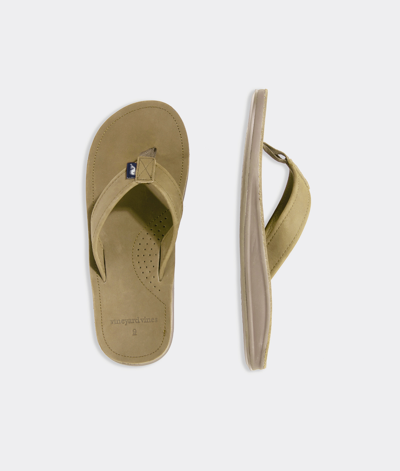 Vineyards Vines Brown Leather Flip Flops Sandals Mens Size 8 Vineyards Vines Brown Leather Flip Flops Sandals Mens Size 8 main image 4