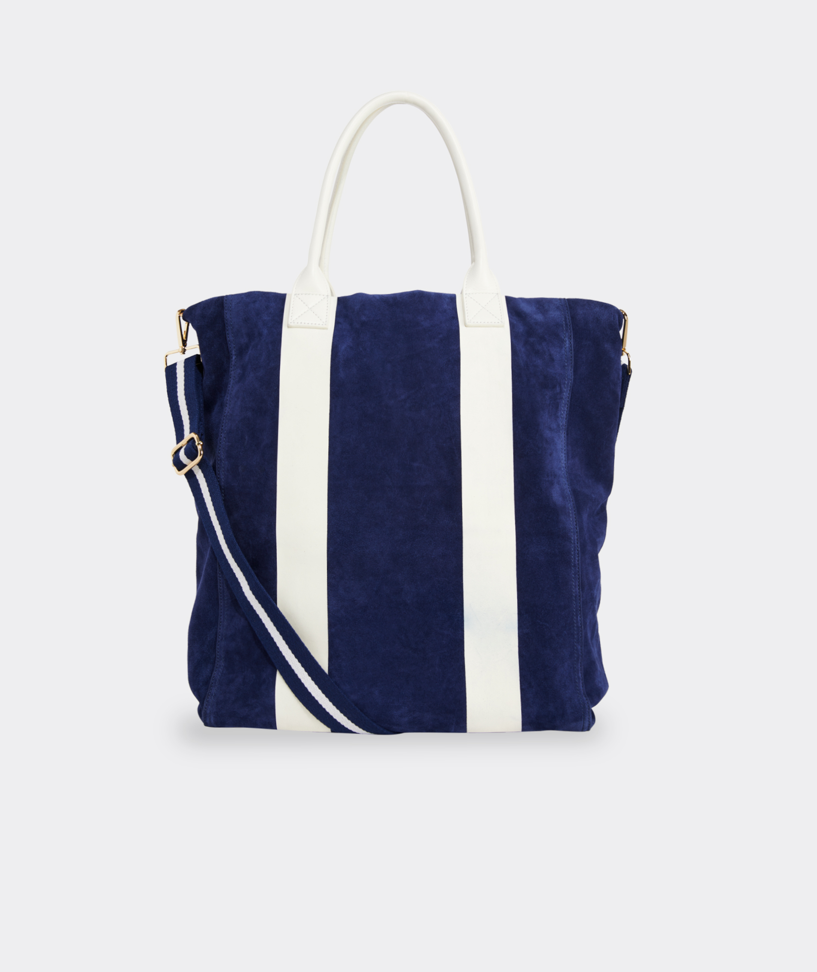 navy suede tote bolsa