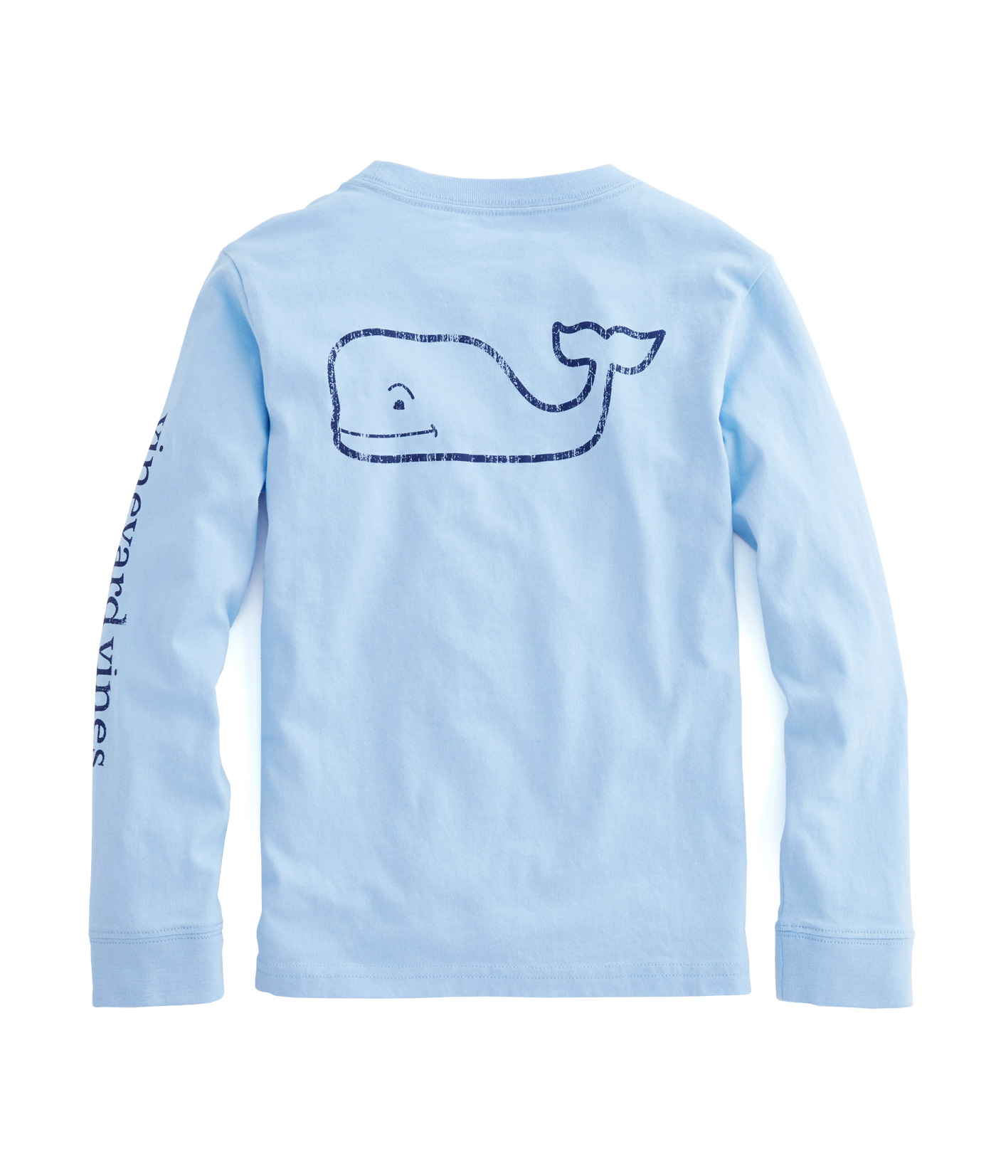 Vineyard Vines Boys Gray Heather Glow Vintage Whale Long Sleeve Pocket T-Shirt 