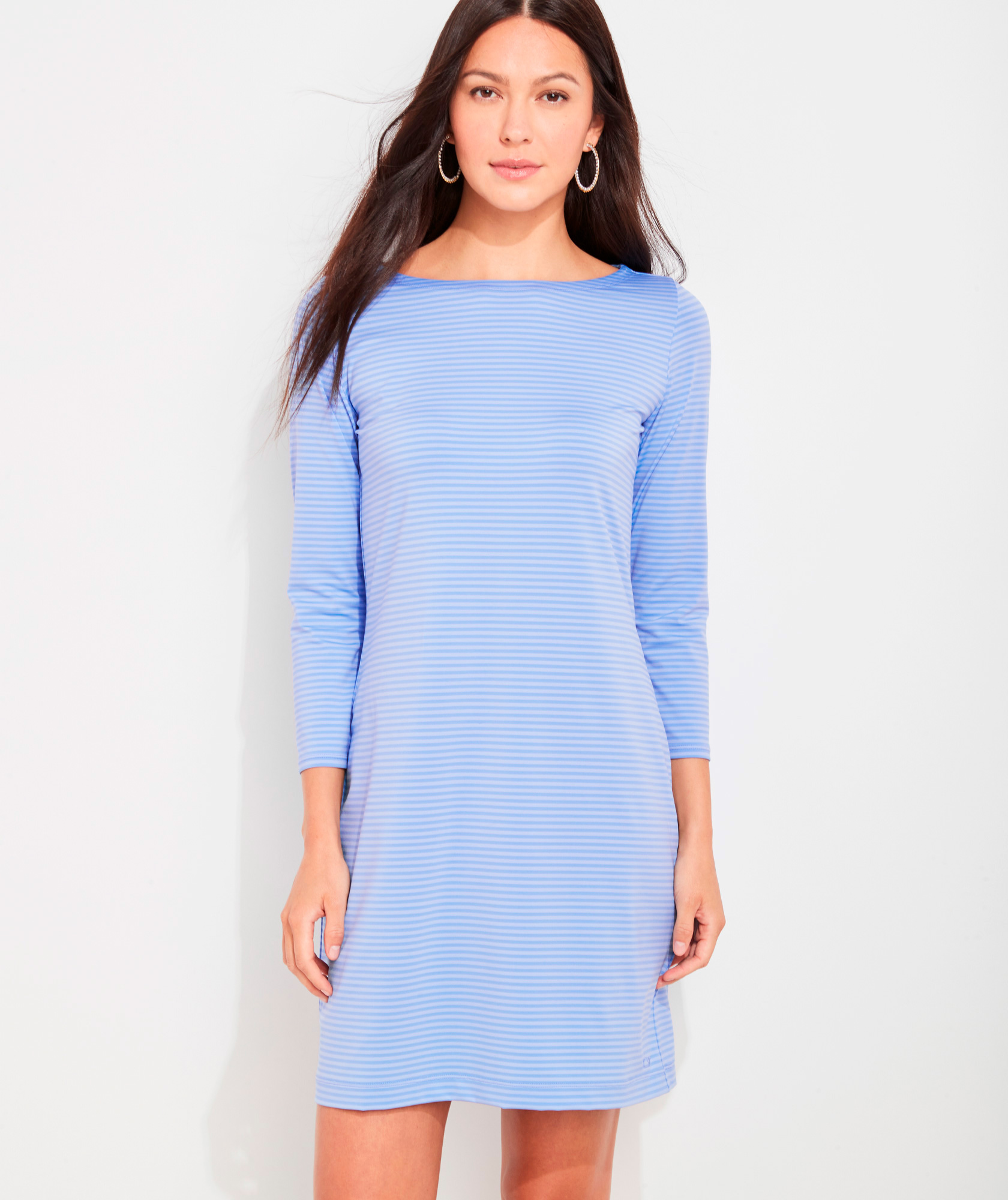 Shop Lightweight Sankaty Stripe Boatneck Shift Dress at vineyard vines