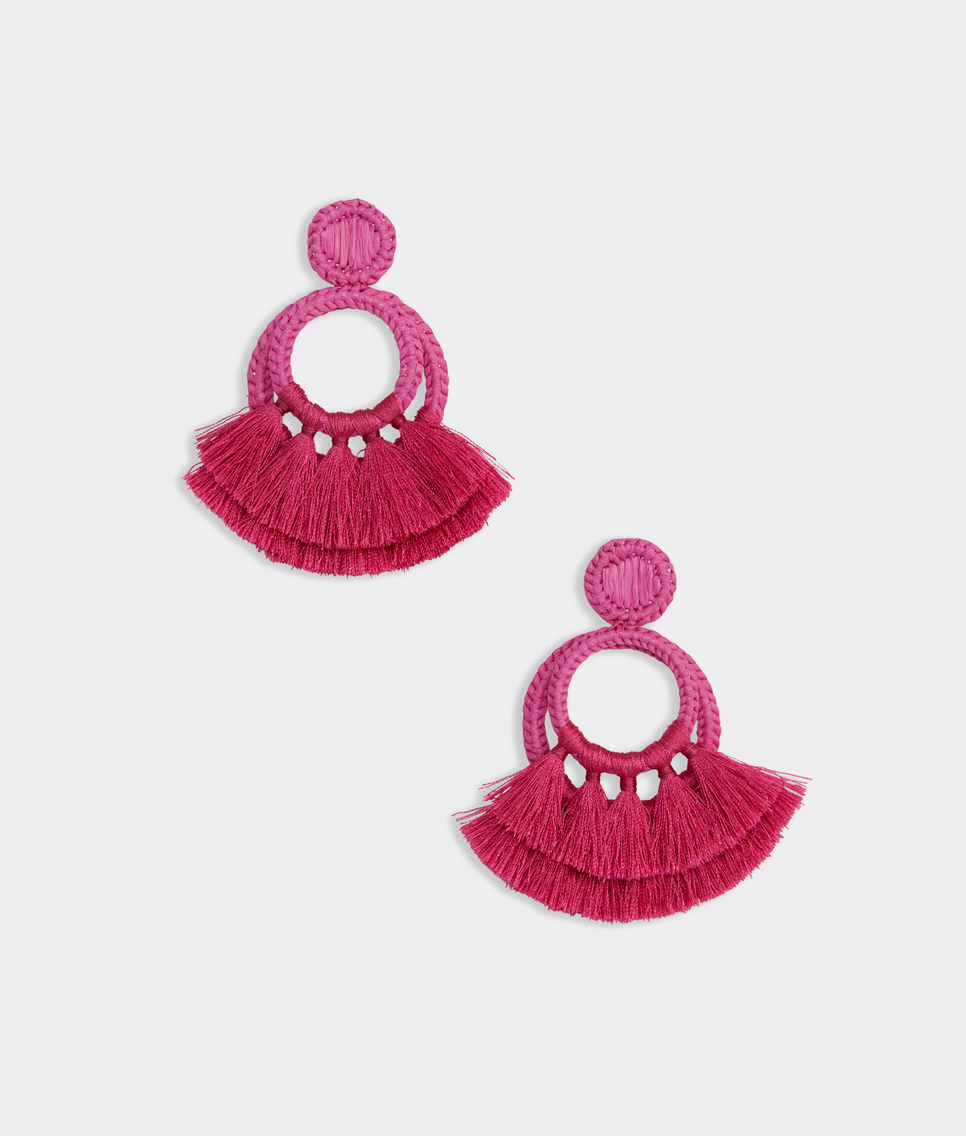 Shop Raffia Tassel Hoop Earrings at vineyard vines
